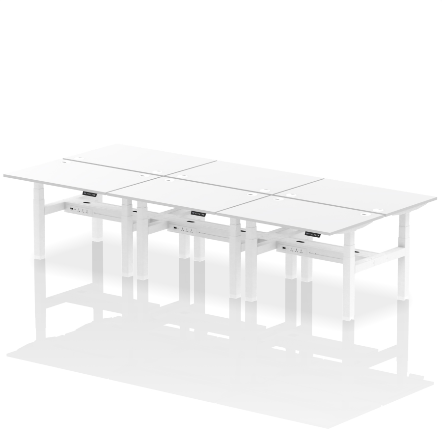 Rayleigh Back-to-Back 6 Person Height Adjustable Bench Desk